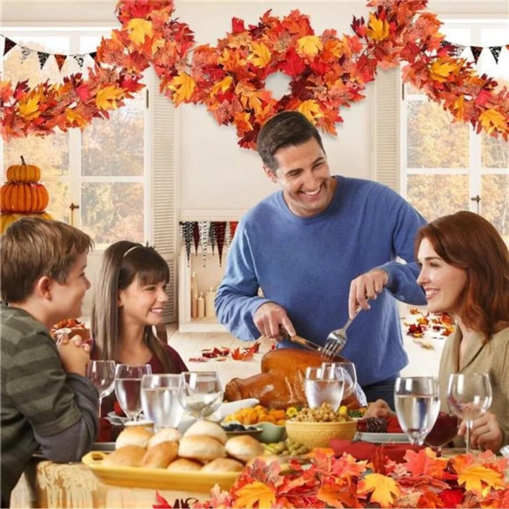 6 Pack 5.8Ft Artificial Maple Leaf Garland - Fall Decor for Home & Thanksgiving
